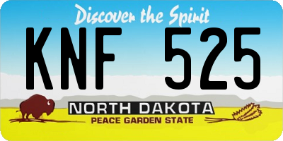 ND license plate KNF525