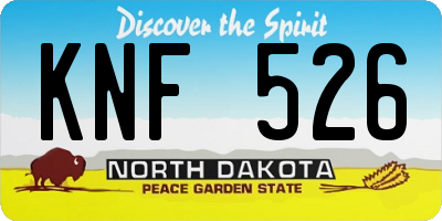ND license plate KNF526