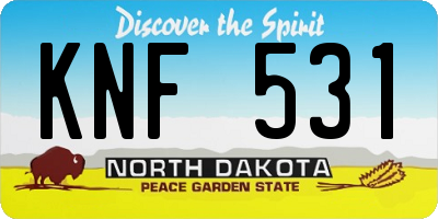 ND license plate KNF531