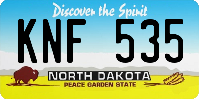 ND license plate KNF535