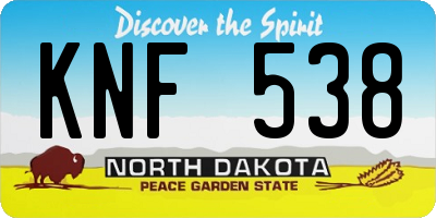 ND license plate KNF538