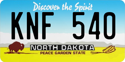 ND license plate KNF540