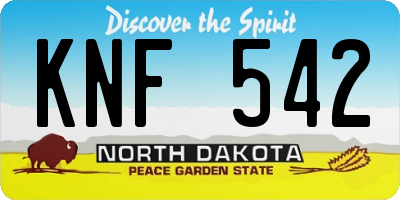 ND license plate KNF542