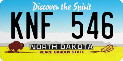 ND license plate KNF546