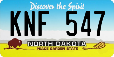 ND license plate KNF547