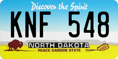 ND license plate KNF548