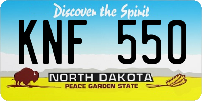 ND license plate KNF550