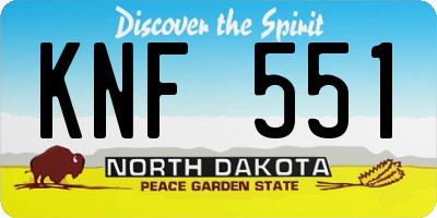 ND license plate KNF551