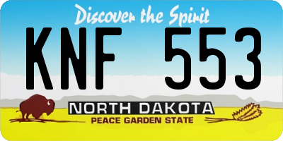 ND license plate KNF553