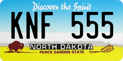 ND license plate KNF555