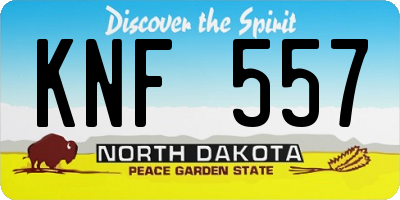 ND license plate KNF557