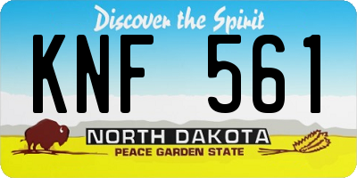 ND license plate KNF561