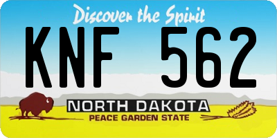 ND license plate KNF562