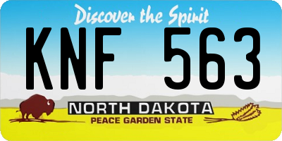 ND license plate KNF563