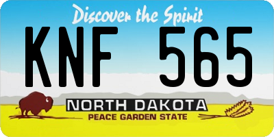 ND license plate KNF565