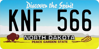 ND license plate KNF566