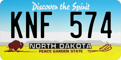 ND license plate KNF574