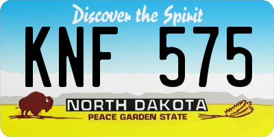 ND license plate KNF575