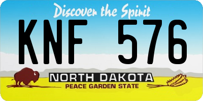ND license plate KNF576