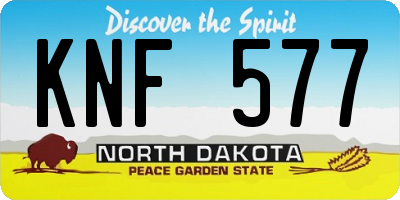 ND license plate KNF577
