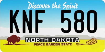 ND license plate KNF580