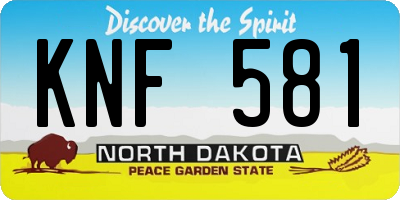 ND license plate KNF581
