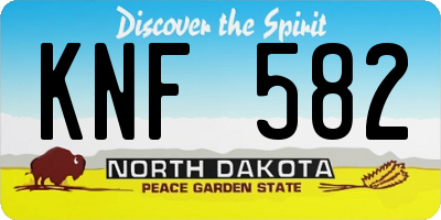ND license plate KNF582