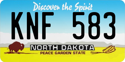 ND license plate KNF583