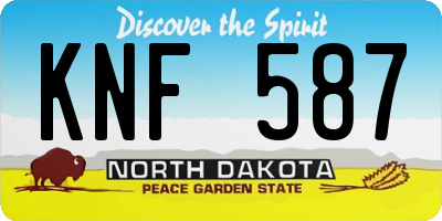 ND license plate KNF587