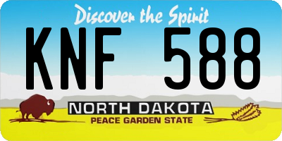 ND license plate KNF588