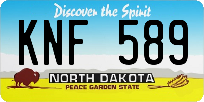 ND license plate KNF589