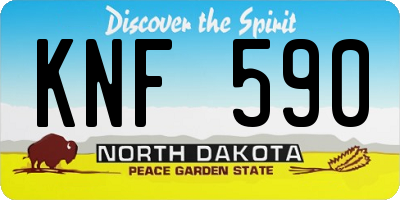 ND license plate KNF590