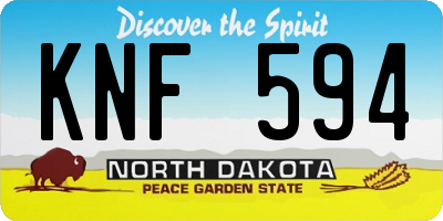 ND license plate KNF594