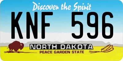 ND license plate KNF596