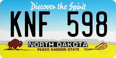 ND license plate KNF598