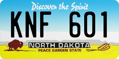 ND license plate KNF601