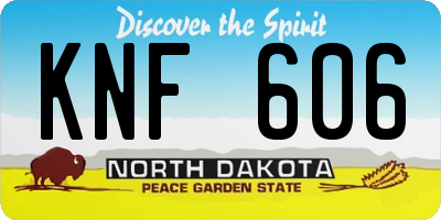 ND license plate KNF606