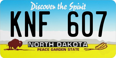 ND license plate KNF607