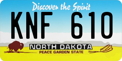 ND license plate KNF610