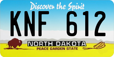 ND license plate KNF612