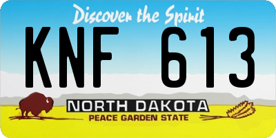 ND license plate KNF613