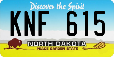 ND license plate KNF615