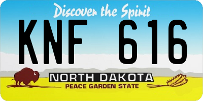 ND license plate KNF616