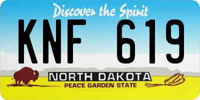 ND license plate KNF619