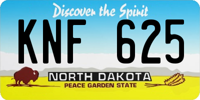 ND license plate KNF625