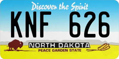 ND license plate KNF626