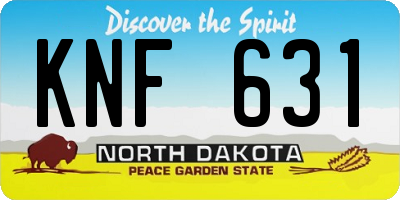 ND license plate KNF631