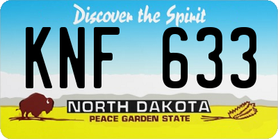 ND license plate KNF633