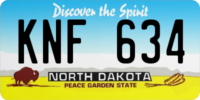 ND license plate KNF634