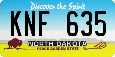 ND license plate KNF635